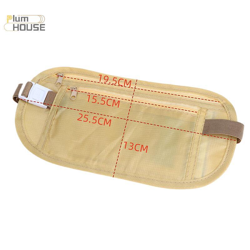 PlumHOUSE 1 Túi Thắt Lưng Thể Thao Đa Năng Thắt Lưng Tiền Cho Du Lịch Nữ Và Nam Mỏng Ẩn Ví Du Lịch Điện Thoại Di Động Túi Chống Trộm VN