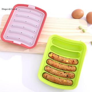 Khuôn Làm Xúc Xích DIAPER & CORED 6 Khoang Silicon DIY Ham Hot Dog Làm Khuôn Có Nắp Gia Đình Xúc Xích Bánh Dụng Cụ Làm Bánh Khuôn YTH
