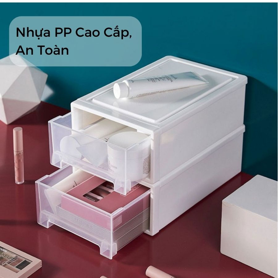 Hộp Đựng Đồ Đa Năng Dạng Ngăn Kéo ENODA HOME, Hộp Ngăn Kéo Đựng Văn Phòng Phẩm 5.5L Trong Suốt Q006