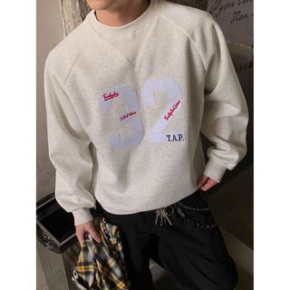 Áo hoodie cổ tròn thêu họa tiết cổ điển kiểu Mỹ, phù hợp nam và nữ