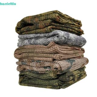 HARRIETTLO Khăn Cắm Trại Dài Thể Thao Ngoài Trời Ngụy Trang Đầu Khăn Choàng Lưới Camo Khăn