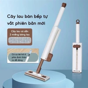 Cây lau bếp tự vắt mini phiên bản mới, lau bếp tiện lợi - dễ dàng vệ sinh không gian bếp, có gạt nước Đa năng