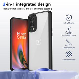 Dành Cho OnePlus Nord 2 5G Ốp điện thoại Cứng Trong Suốt Mặt Sau Aryclic Khung Silicon Mềm Chống Rơi Chống Sốc Mỏng Bao
