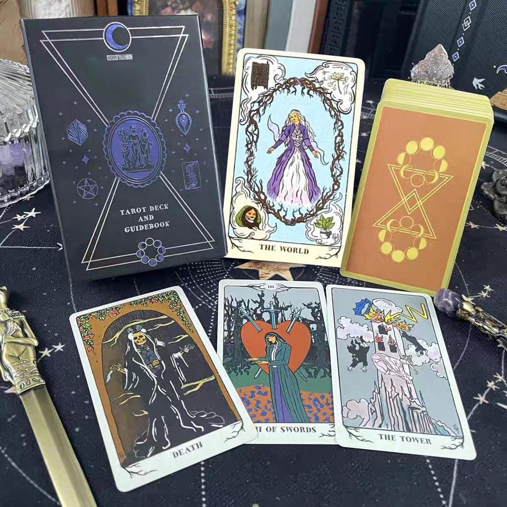 78 lá Agatha All Along Tarot Deck dành cho người mới bắt đầu Hướng dẫn tâm linh di động cho trò chơi hội đồng tiệc solekvn