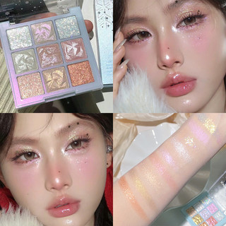Bảng Phấn Mắt Chín Màu Bông Tuyết Trong Suốt Lấp Lánh Galaxy Kim Cương Trang Điểm Cảm Thấy Làm Sáng Điểm Nổi Bật Nằm Tơ Đẹp Mịn Lấp Lánh