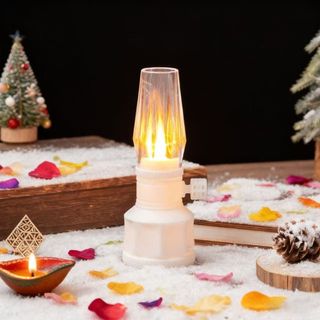 Đèn dầu điện tử ASDFGER, chạy bằng pin LED, an toàn khi sử dụng, dùng làm đèn trang trí