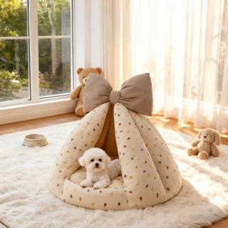 Giường cho chó bán kín, Tổ Sofa cho chó bí ngô mềm mại ấm áp, Giường cho thú cưng làm dịu cho thú cưng nhỏ vừa lớn