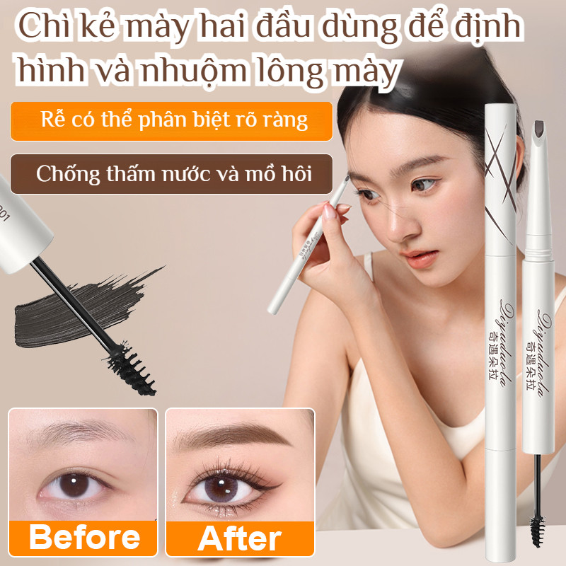 🔥Giá sốc🔥Bút kẻ lông mày hai đầu hình dao mổ，chì kẻ mày chống nước và mồ hôi, chì kẻ mày lâu trôi