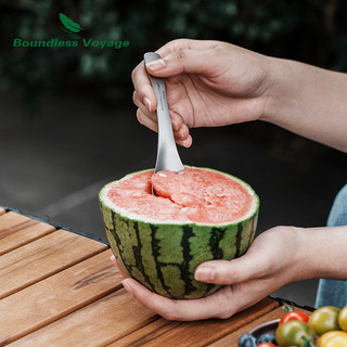 Bounded Voyage Titan Thìa Cắm Trại Du Lịch Cơm Súp Thìa Có Thể Tái Sử Dụng Ngoài Trời Dao Kéo Nhẹ Flatware Bộ Đồ Ăn Di Động
