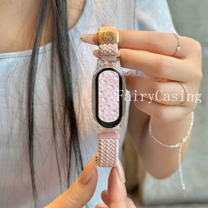 Dây đeo bện từ tính cho Xiaomi Mi Band 10 9 8 7 6 5 4 3 Phụ kiện Vòng đeo tay Nylon cho Mi Band 9 8 Active Watchband
