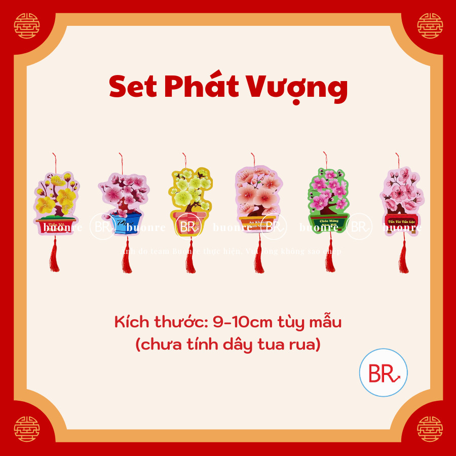 Set liễn tài lộc treo cây đào,cây mai trang trí Tết 2026-Dây liễn dây khánh nhiều hình decor Tết,trang trí nhà cửa ANGI
