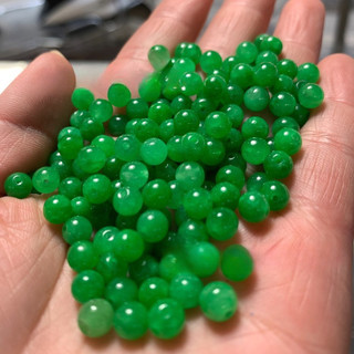 ((20 cái) Hạt xanh ngọc 6mm kim loại, tròn, dùng làm phụ kiện vòng tay tự tạo)