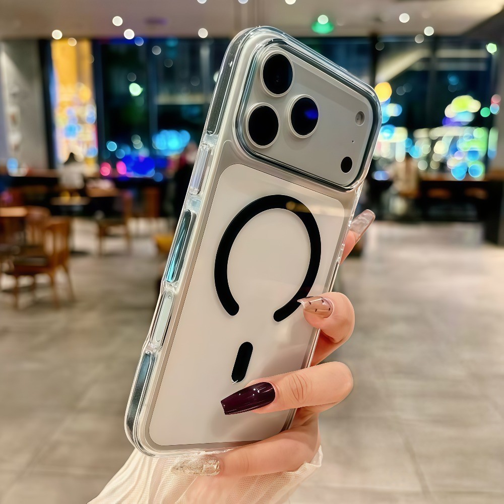 Ốp điện thoại Acrylic dải túi khí từ tính cho iPhone 17 Pro Max 16 15 14 13 Vỏ bảo vệ chống sốc