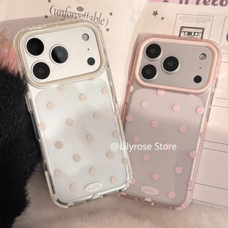 Ốp Lưng Chấm Bi Màu Trơn Cho iPhone 17ProMax 17Po 17 16ProMax 16Pro 16 15ProMax 15Pro 15 14ProMax 14Pro 14 13ProMax 13Pro 13Pro 13 Phong Cách Hàn Quốc Trong Suốt Màu Hồng Mềm