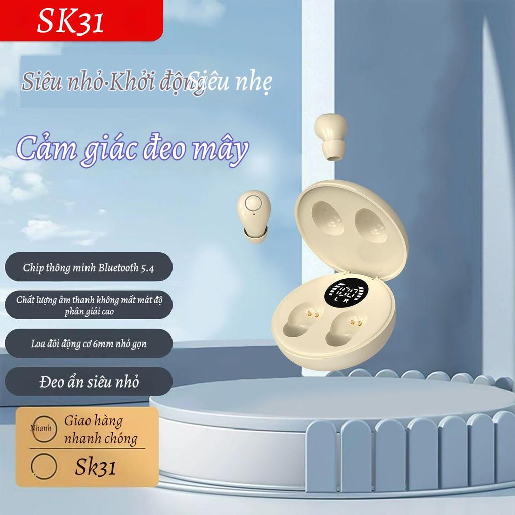 SK31 Mini ngủ 5.4 Bluetooth tai nghe không dây tai nghe thể thao chạy vô hình tai nghe HIFI Bass