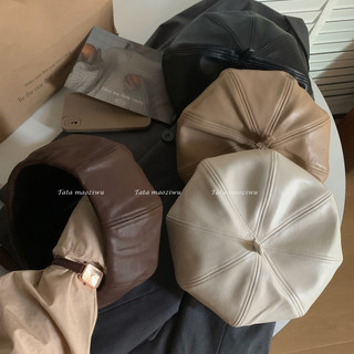 Mũ Hình Bát Giác Retro Pu Chất Lượng Cao, Phù Hợp Mùa Xuân Và Hè