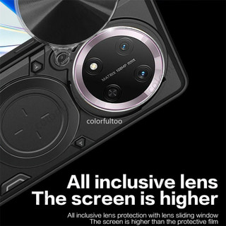Honor X9C Hộp đựng nhẫn ô tô từ tính thông minh cho Honor X9d X9C X9A X9B HonorX9C 5G Vỏ giáp sang trọng Vỏ chống sốc chống rơi Máy ảnh đẩy trượt Bảo vệ mặt sau Vỏ cứng