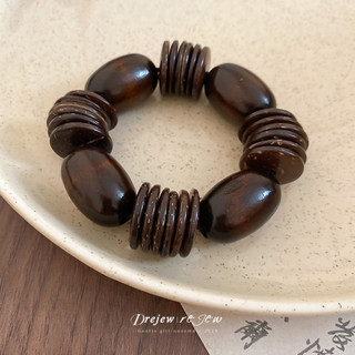 Bộ Đồ Trang Sức Boho Handmade, Hạt Gỗ Và Vỏ Dừa, Phù Hợp Làm Quà TặngVintage, Dân Tộc, Có Thể Xếp Chồng