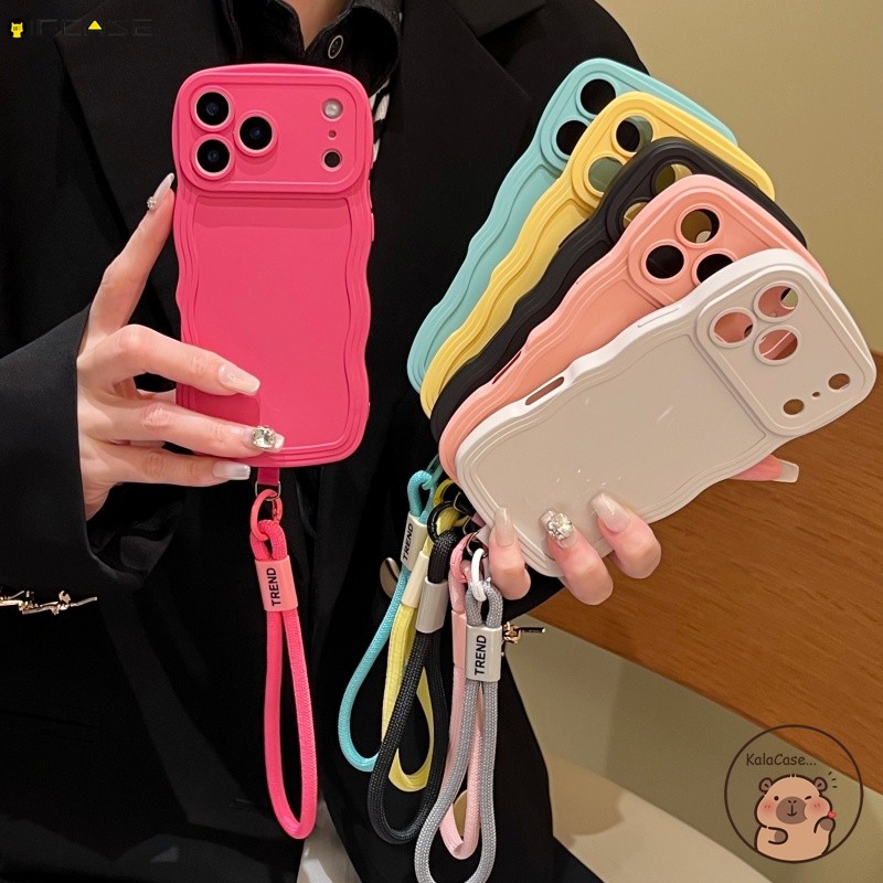 Dành Cho Samsung Galaxy Note 20 Ultra 10 S9 S8 Plus 10 + 9 8 S9 + S8 + Ốp Điện Thoại Có Dây Đeo Nylon Sóng Dopamine Cô Gái Nhiều Màu Sắc Người Phụ Nữ Mờ Đơn Giản Vỏ Mềm
