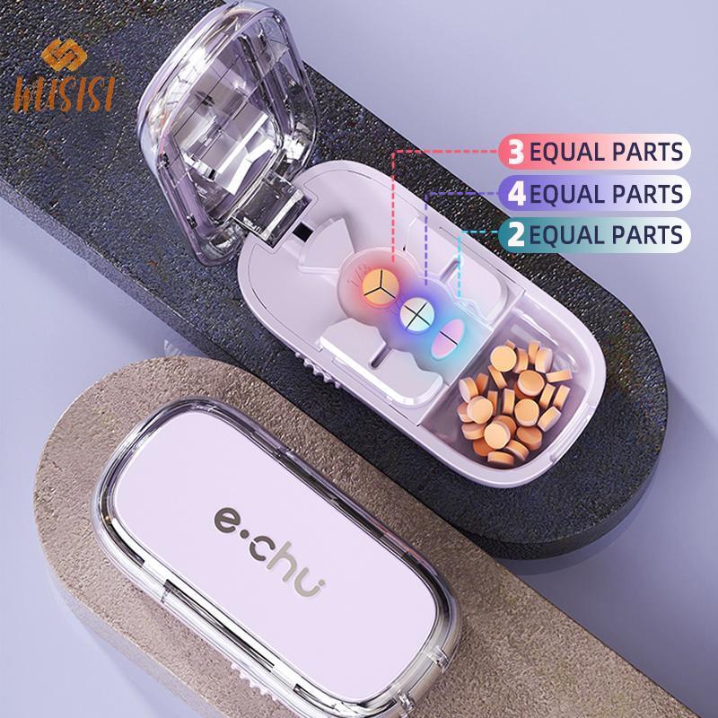 [WUSISI] Máy cắt thuốc 3in1 Cắt chính xác thành một nửa / thứ ba / quý Bộ chia thuốc Máy tính bảng di động Bộ chia thuốc MỚI