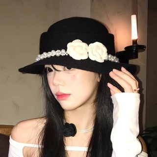 Mũ ngọc trai Camellia phong cách Hepburn