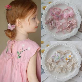 HWETR 10 Cái / lốc Dễ Thương Trẻ Em Trang Trí Tóc Hợp Thời Trang Handmade Co Giãn Dây Buộc Tóc Đáng Yêu Mũ Kẹp Tóc Phụ Kiện Cho Bé Gái Mới