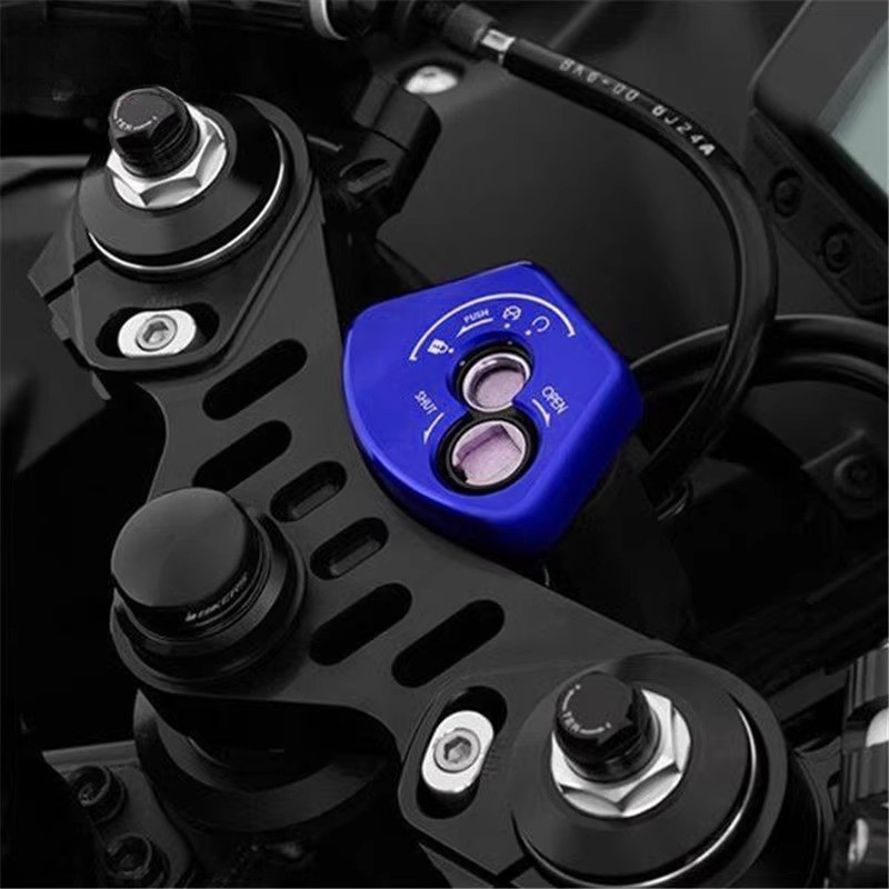 Dành Cho Xe YAMAHA YZF R15 V3 2017-2021 CNC Hợp Kim Nhôm Đánh Lửa Công Tắc Bao Khóa Chìa Khóa Trang Trí Nắp Xe Máy Phụ Kiện