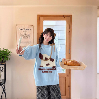 Áo len nữ thu đông họa tiết mèo con đáng yêu - Phong cách ngọt ngào, dễ thương, mặc ấm áp mà vẫn thời trang