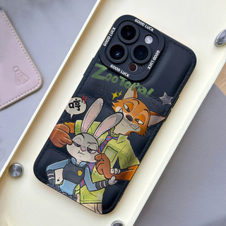 Ốp điện thoại Animation Zoo Topia cho iPhone 17 / 17Air / 16E / 15 Plus / 14 / 13 / 12 / 11 / Pro Max. Chống sốc rơi. Hộp đựng túi khí kiểu áo khoác silicon lỏng che phủ toàn diện