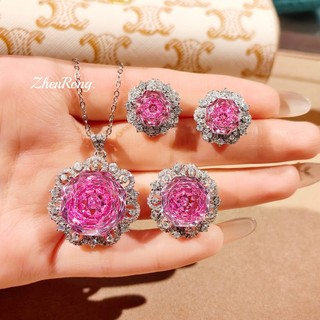 Trang sức hình bát giác hoa hướng dương và hoa hồng nhiều màu sắc, phong cách mới từ châu Âu và Mỹ, phù hợp với nữ