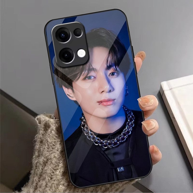 Ốp Điện Thoại Kính Bé Trai jungkook 01 Kính Cho Oppo A54 A74 4G A79 5G A94 A3X Reno 11 12 13 11F 12F 13F 10 8 Cover