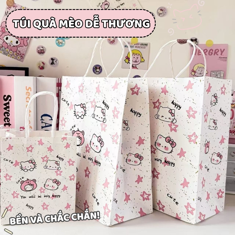 Túi Giấy Mini Hello Kitty – Túi Giấy Đựng Quà Sinh Nhật, Quà Tặng Ngày Lễ Dễ Thương Cho Bạn Nữ