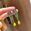 Hàn Quốc Thời Trang Hàn Quốc Zircon Phong Cách Dài Tính Khí Bông Tai Xanh Sang Trọng Bán Buôn