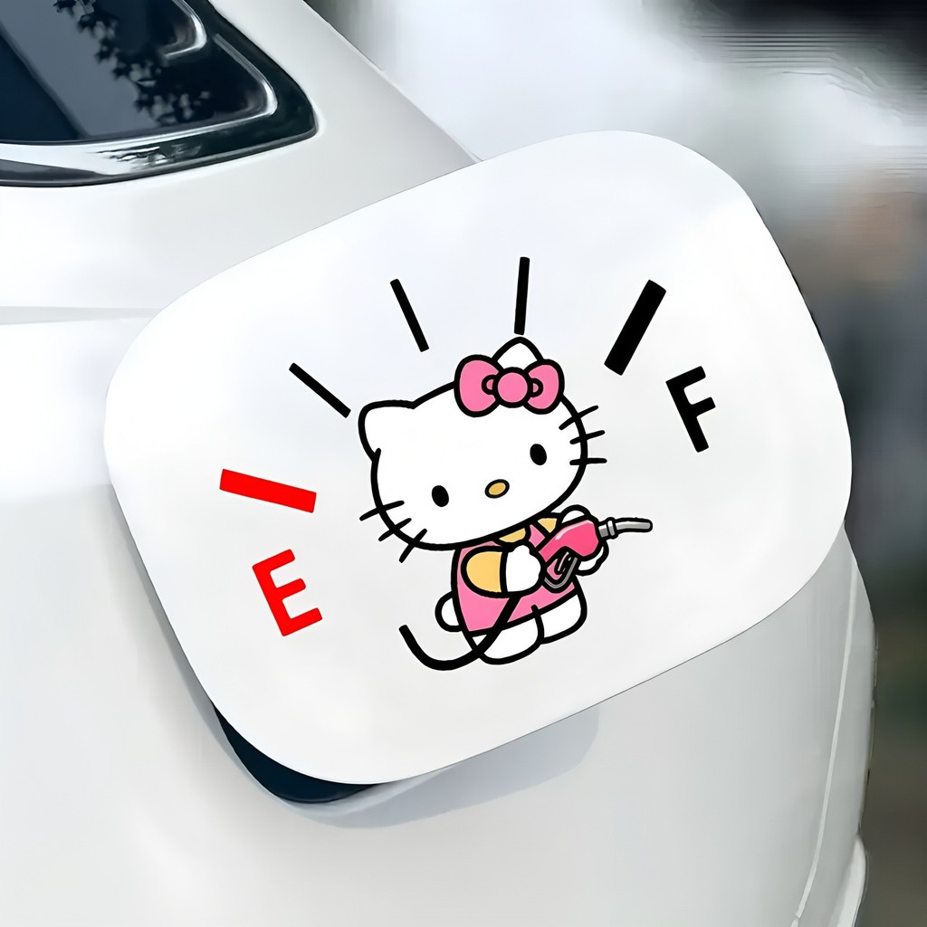 Hoạt Hình HelloKitty Nắp Bình Nhiên Liệu Miếng Dán Trang Trí Xe Hơi Miếng Dán Chống Thấm Nước