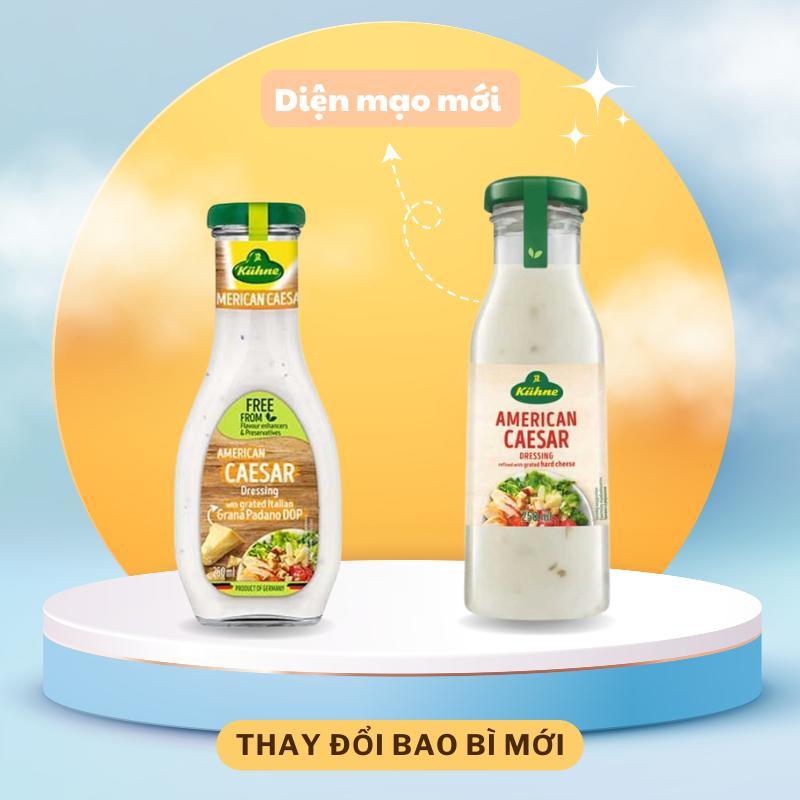 Sốt Trộn Salad Kiểu Mỹ Kuhne AMERICAN CAESAR Chai 250ml, Xốt Trộn Chuẩn Vị Ý