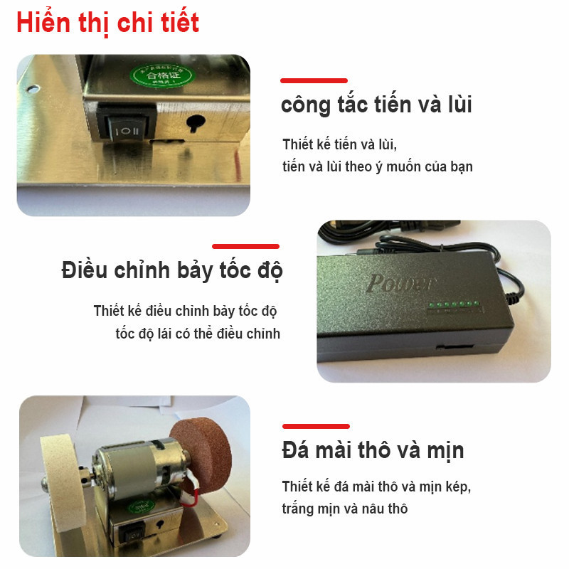Máy Mài Mini Đa Năng Cao Cấp - 2 Đá Mài Chất Lượng, Mài Sắc & Đánh Bóng Hiệu Quả, Thiết Kế Chắc Chắn