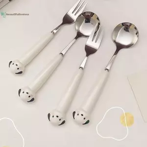 BeautifulHomeA Hoạt Hình Chó Con Heo Thìa Nĩa Thép Không Gỉ Dao Kéo Di Động Sinh Viên Hoạt Hình Bộ Đồ Ăn Trẻ Em Hộp Bảo Quản VN