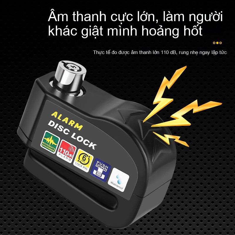 Khóa phanh đĩa báo động xe máy - Chống nước & gỉ, sử dụng tiện lợi, an toàn đáng tin