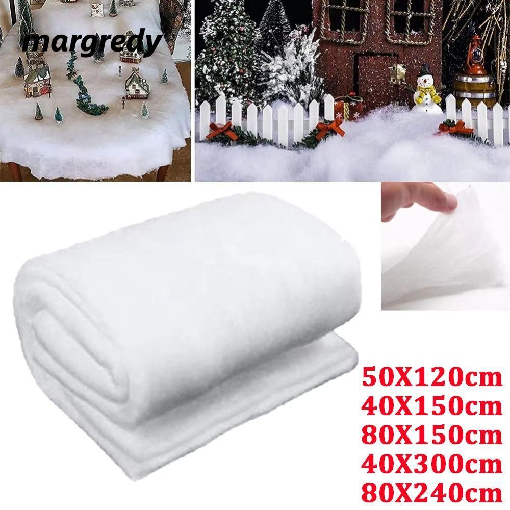 MARGREDY Giáng Sinh Chăn Tuyết, Mô Phỏng Trang Trí Thảm Tuyết Giả, DIY Nhân Tạo Cotton Có Thể Tái Sử Dụng Cây Giáng Sinh Phông Nền Trang Trí Giáng Sinh