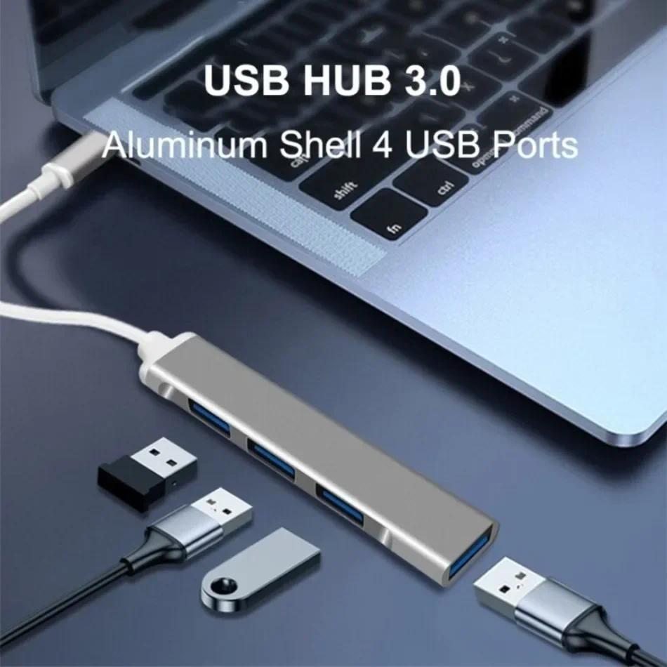 4 trong 1 USB 3.0 HUB Tốc Độ Cao USB3.0 OTG 4 Cổng USB C HUB Đa Bộ Chia Adapter Cho Xiaomi Lenovo Macbook Pro Phụ Kiện