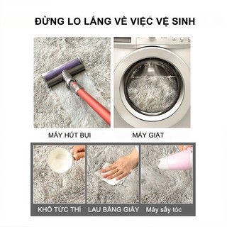 Thảm Lông Decor Trải Sàn Phòng Khách, Phòng Ngủ Chất Liệu Lông Mịn, Chống Trơn, Dễ dàng Vệ Sinh
