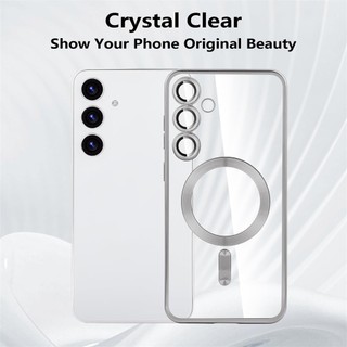 Dành Cho A55 A25 A26 Ốp Lưng Mạ Từ Tính Trong Suốt Dành Cho Samsung Galaxy A55 A25 A15 A16 A06 A36 A35 A05 A05S Ốp Lưng