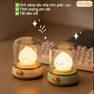 【BabyJoy】Đèn decor sạc USB hình ngọn lửa Calcifer Lamp,Đèn bàn Mini dễ thương,Đèn ngủ dịu nhẹ theo thời gian cho trẻ em