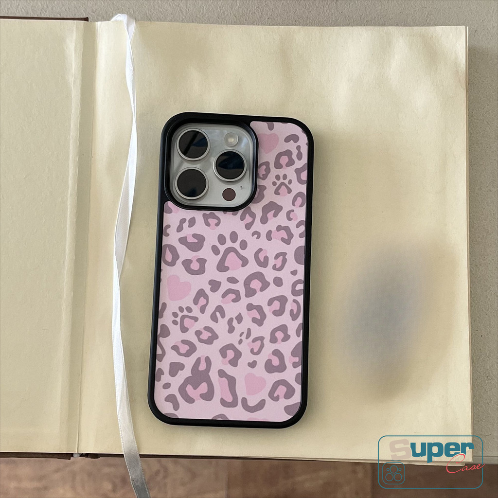 Ốp Lưng Tương Thích Cho iPhone 13 16 15 11 17 12 14 Pro Max Air 14 16 15 Plus Thời Trang Ngọt Ngào Hồng Tím Xanh Da Báo In Acrylic Sang Trọng