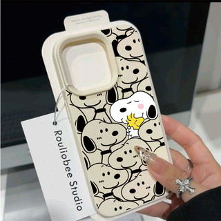 Ốp Điện Thoại Di Động Cho Iphone 17 Pro Max 16 15 14 13 Pro Max 15 16 Plus 17 Air Case Cover Dễ Thương Màu Kẹo Snoopy Lichee Họa Tiết Mềm Chống Sốc Hoạt Hình Silicon Mờ