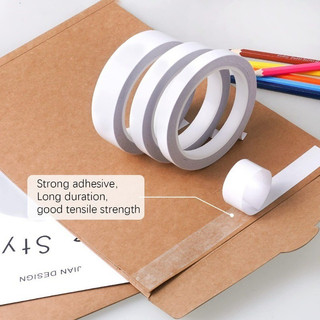 5 / 10 / 15Rolls Băng keo hai mặt siêu mỏng - DIY White Strong Sticky Tape Đồ dùng văn phòng trường học