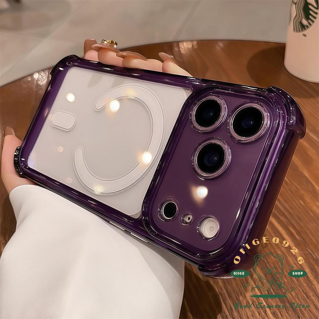 【 Ốp lưng iPhone17 】 Vỏ điện thoại từ tính túi khí Acrylic chống rơi iphone17 Pro Max16 15 14 13 cho vỏ iPhone Vỏ mềm silicon TPU chống sốc