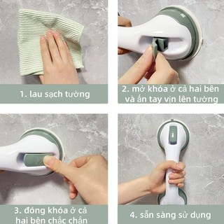 【vạn】Tay vịn nhà tắm hút chân không siêu chắc an toàn cho người cao tuổi và trẻ nhỏ dễ dàng lắp đặt không cần khoan tườn