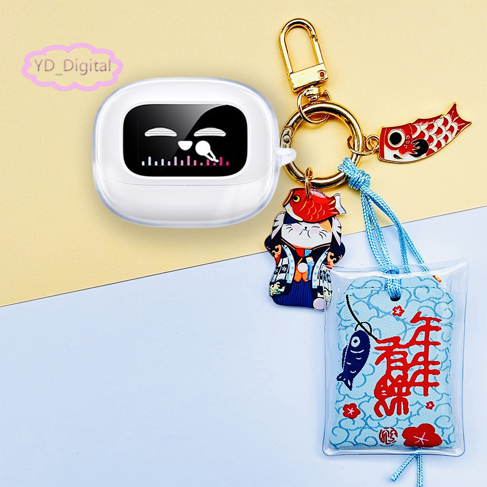 Ốp Lưng Trong Suốt Cho Ugreen EchoBuds Magic / T6 Magic Case Vỏ Tai Nghe Hoạt Hình Dễ Thương Vỏ Mềm Chống Sốc Có Thể Giặt Vỏ Bảo Vệ Tai Nghe Có Móc Khóa