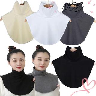 NCE Cổ giả cao co giãn có thể tháo rời, với nắp đáy trang trí làm cổ áo hoặc khăn quấn cổ ấm hơn
